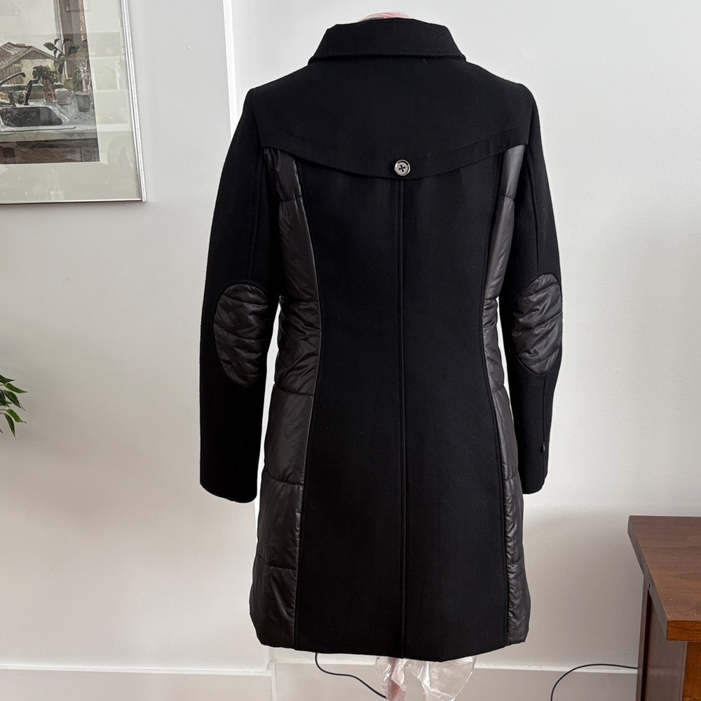 Soia & Kyo Black Pea Coat with Quilted Accents - Picture 2 of 4